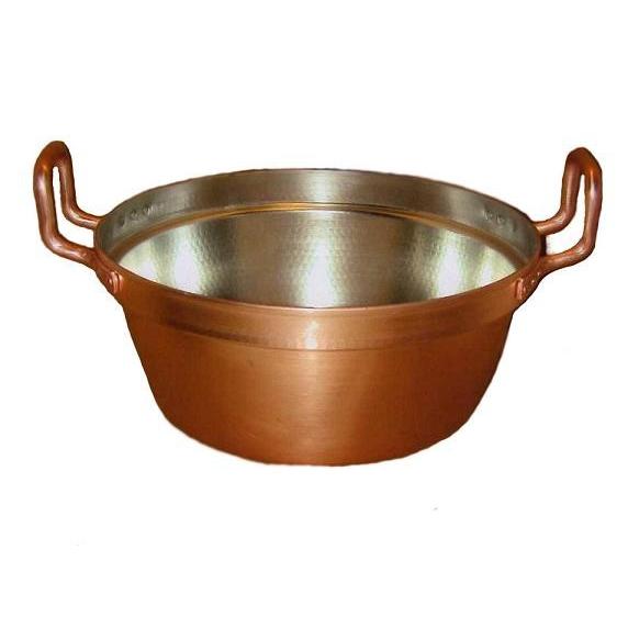 【激安】 銅製 鎚目 段付鍋 ３６ｃｍ 容量約８.９Ｌ  板厚約１.５ｍｍ 業務用仕様 日本製 その他鍋、グリル