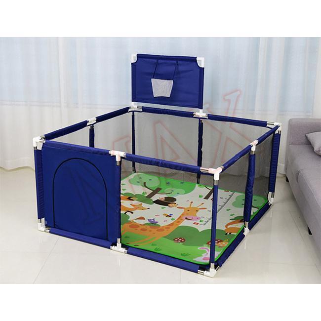 ベビーサークル 赤ちゃん玩具 メッシュ お昼寝 安全グッズ セーフティーグッズ バスケットゴール付き 丸洗い ファスナー 扉 | ブランド登録なし | 08
