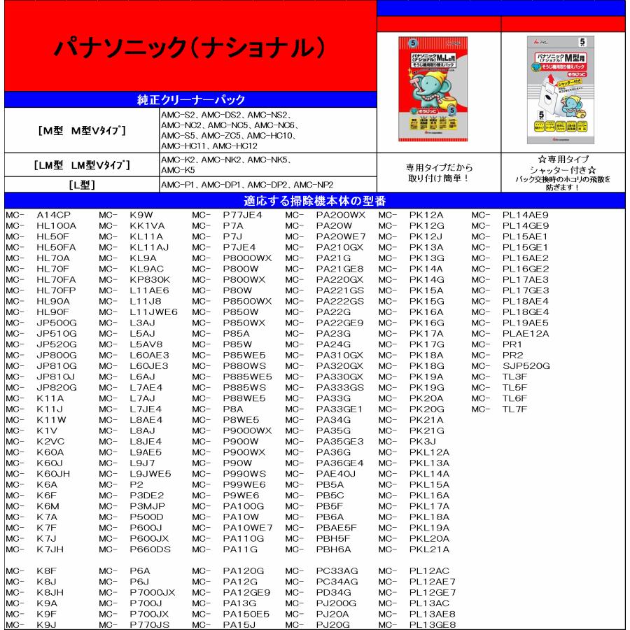 そうじっこ 掃除機用取り替えパック パナソニック（ナショナル）専用