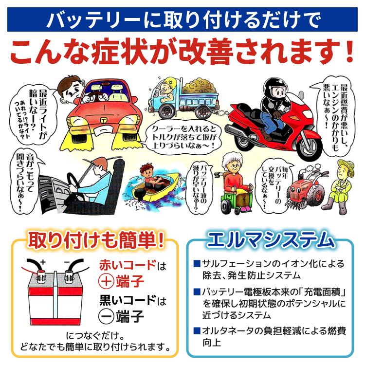 エルマシステム　サイクル鉛バッテリー24V専用　2個 送料無料 のび〜太 24V (トラック用) スターターバッテリー用 エルマ