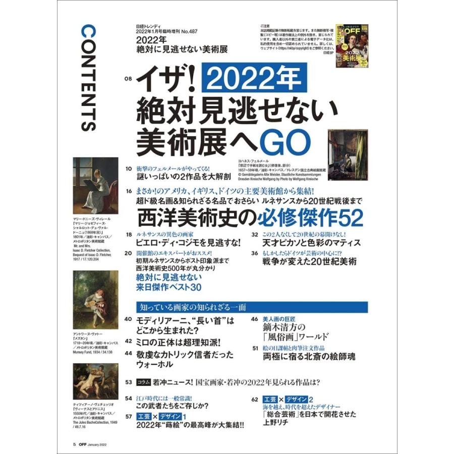 日経おとなのOFF 2025年絶対見逃せない美術展(日経トレンディ2025年1月  