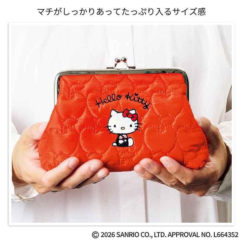 リンネル 2026年3月号増刊 【付録】がま口ポーチ（ハローキティ） : in