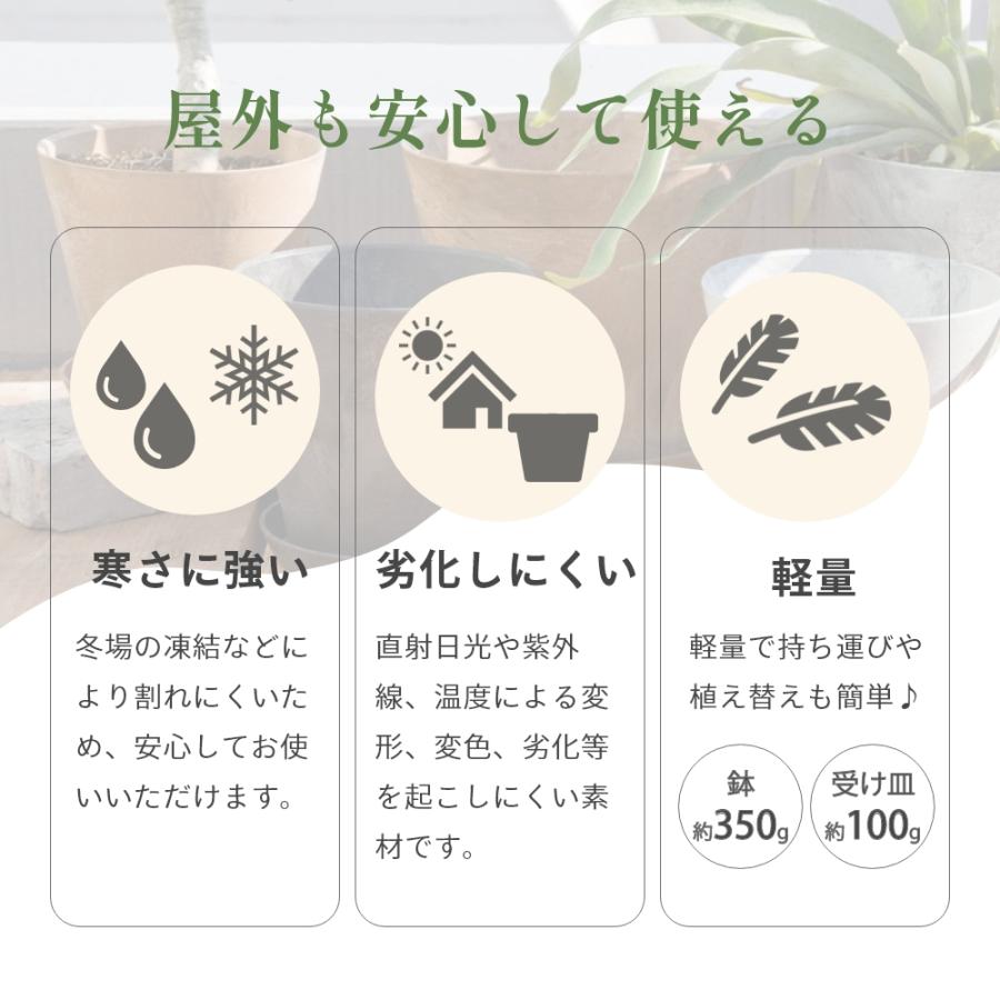 amabro（アマブロ） アートストーン 鉢＆受皿セット プランター SS 鉢