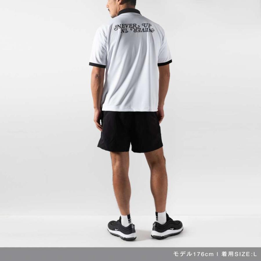 BANDEL（バンデル） ポロシャツ NEVER UP,NEVER IN SYMMETRIC LOGO