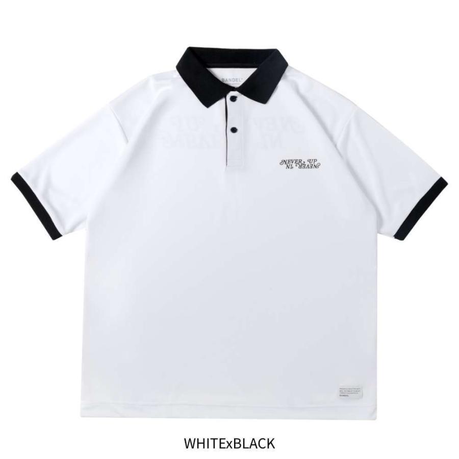 BANDEL（バンデル） ポロシャツ NEVER UP,NEVER IN SYMMETRIC LOGO