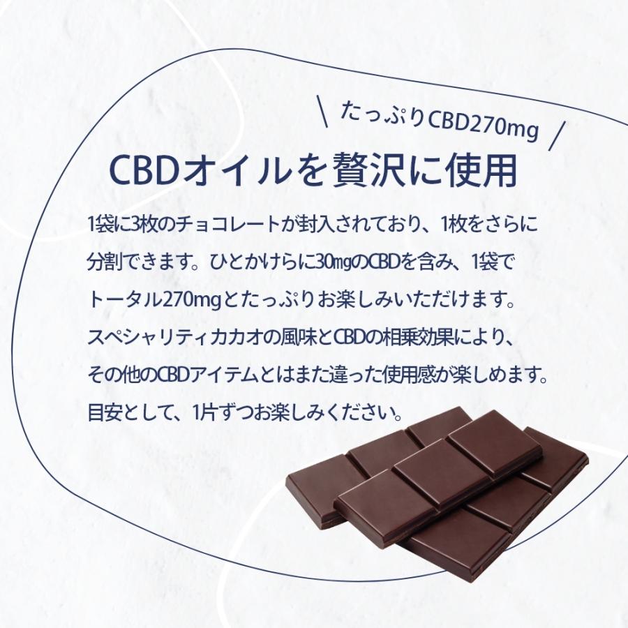 エリクシノール カカオバー CBD含有量270mg チョコレート 3枚入り｜in-store｜08