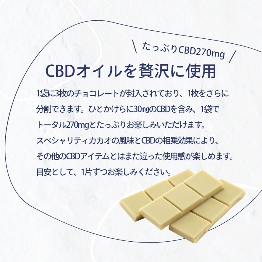 エリクシノール CBDホワイトチョコレート CBD含有量270mg 3枚入り｜in-store｜07