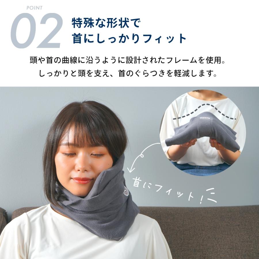 HIRUNEGAO ネックピロー 軽量 コンパクト 洗える 折たたみ マフラー