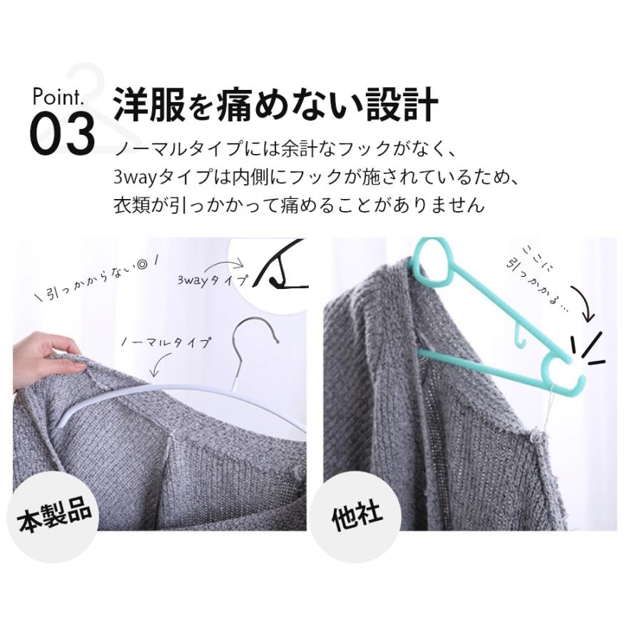 3way すべらないハンガー 100本セット 滑らないハンガー 滑り止め付きハンガー スリムハンガー 多機能 高品質 母の日の画像