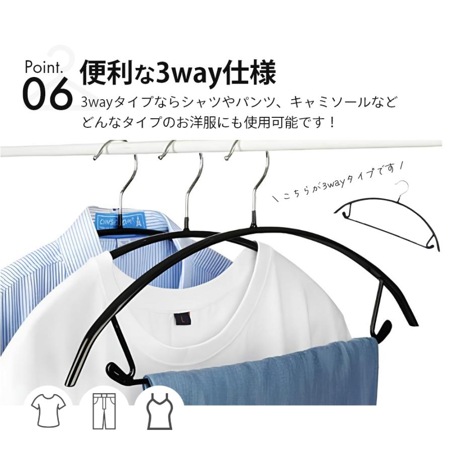 3way すべらないハンガー 100本セット 滑らないハンガー 滑り止め付きハンガー スリムハンガー 多機能 高品質 母の日の画像