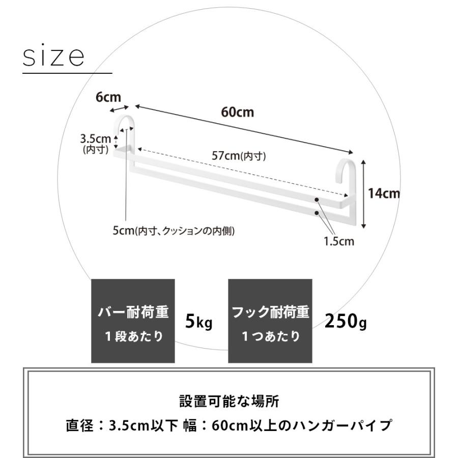 山崎実業 収納力アップ2段衣類ハンガー スマート W60 smart 10007