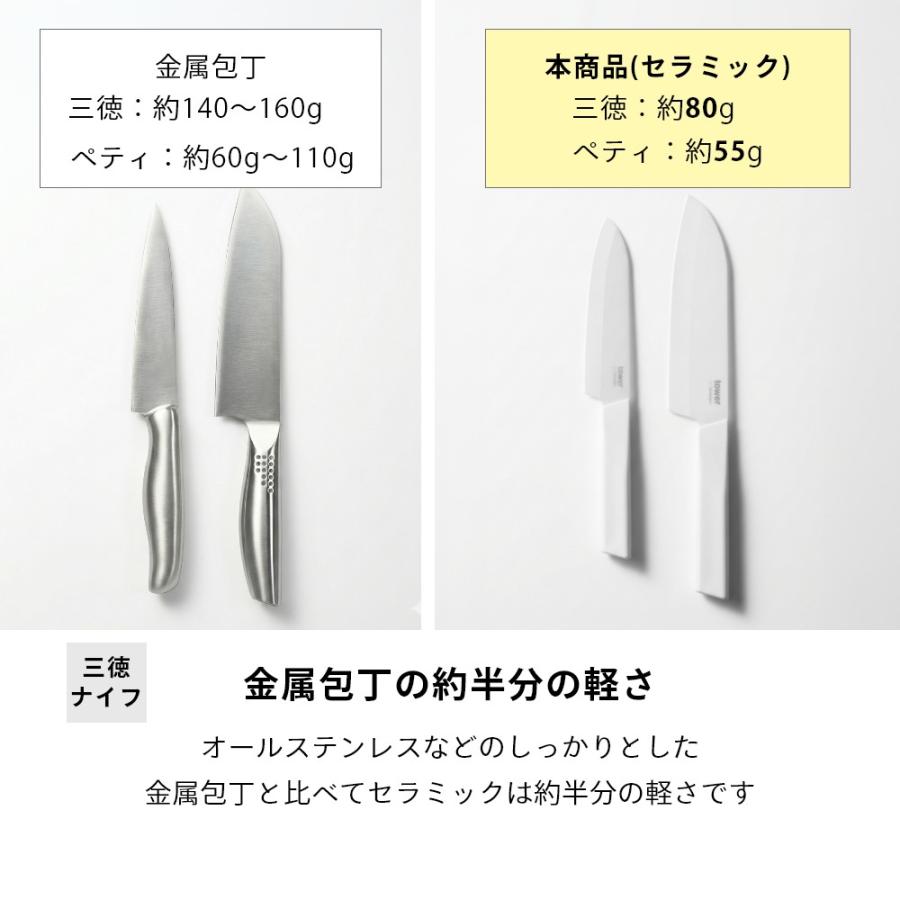 tower 山崎実業 2点セット セラミックナイフ 三徳 & シャープナー