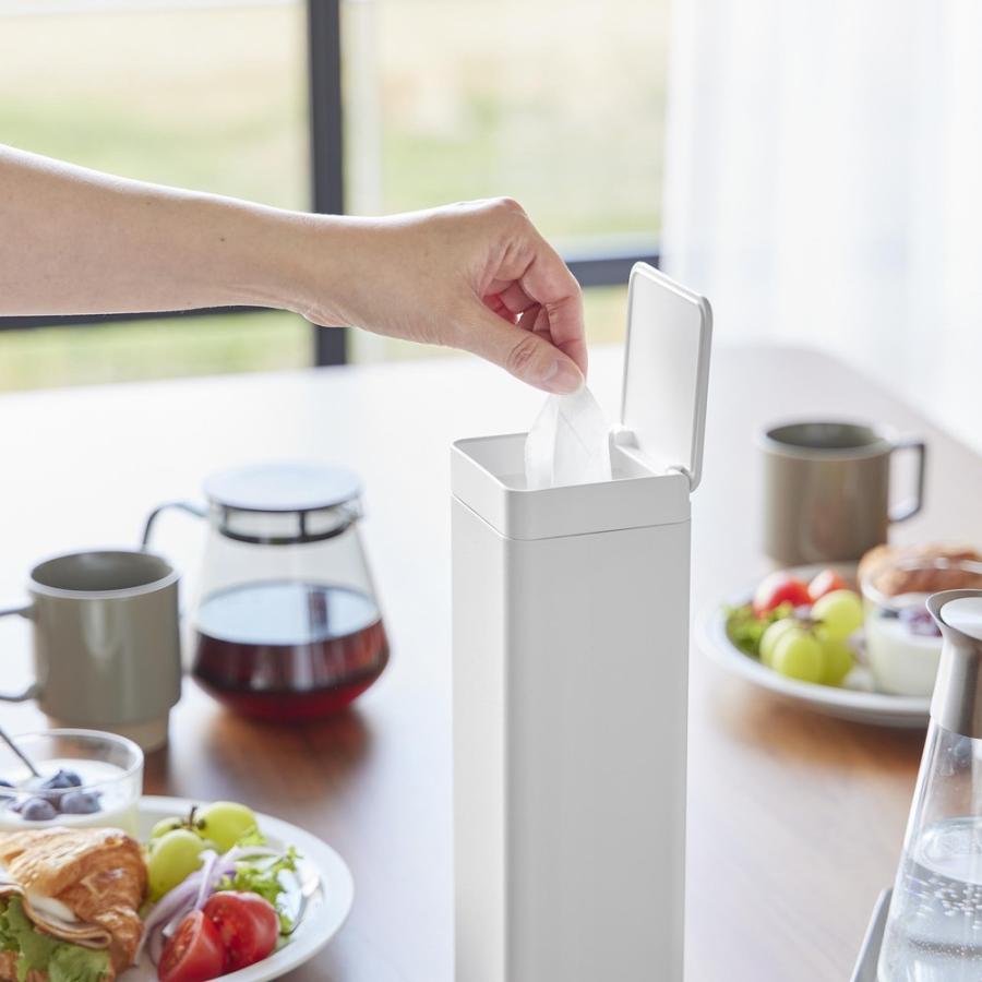 tower 山崎実業 蓋付き ティッシュケース タワー スクエア ボトル型