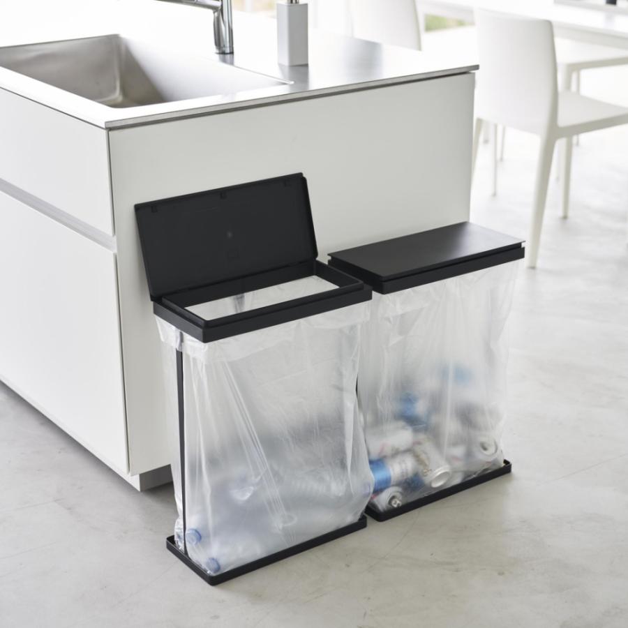 tower 山崎実業 スリム蓋付き分別ゴミ袋ホルダー タワー 45L 横開き 2