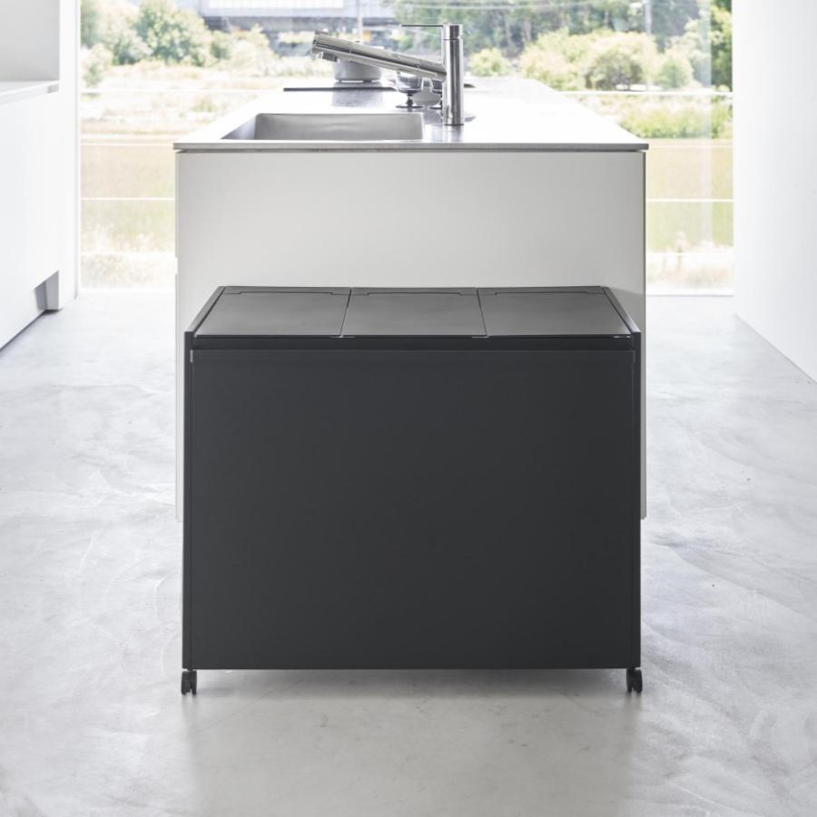 tower 山崎実業 蓋付き目隠し分別ダストワゴン タワー 45L 3分別 1822