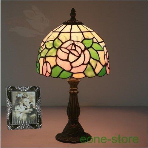 LED照明 アンティーク 花柄 テーブルランプ ステンドグラス ガラス工芸 薔薇卓上ランプ 豪華 照明器具 レトロ 綺麗な卓上照明 おしゃれ