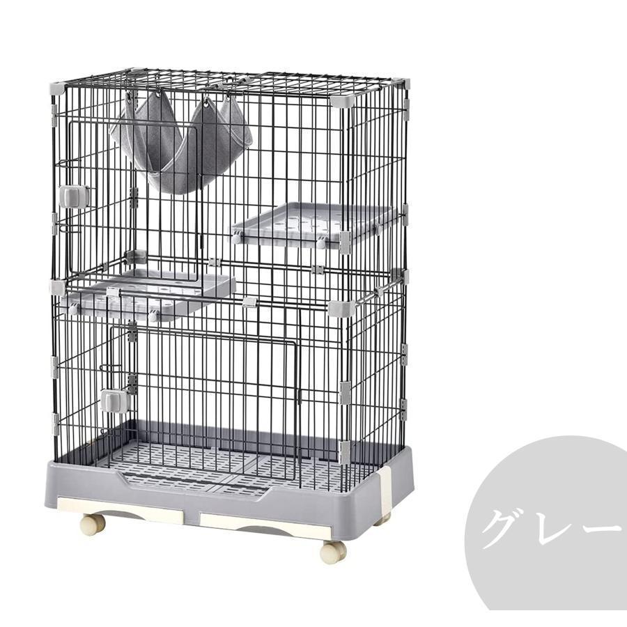 C10080-2Sトイレ付き ケージ 2段 ゲージ 猫ケージ キャットケージ キャットゲージ キャットタワー スタジアム 収納 キャスター 付き cm