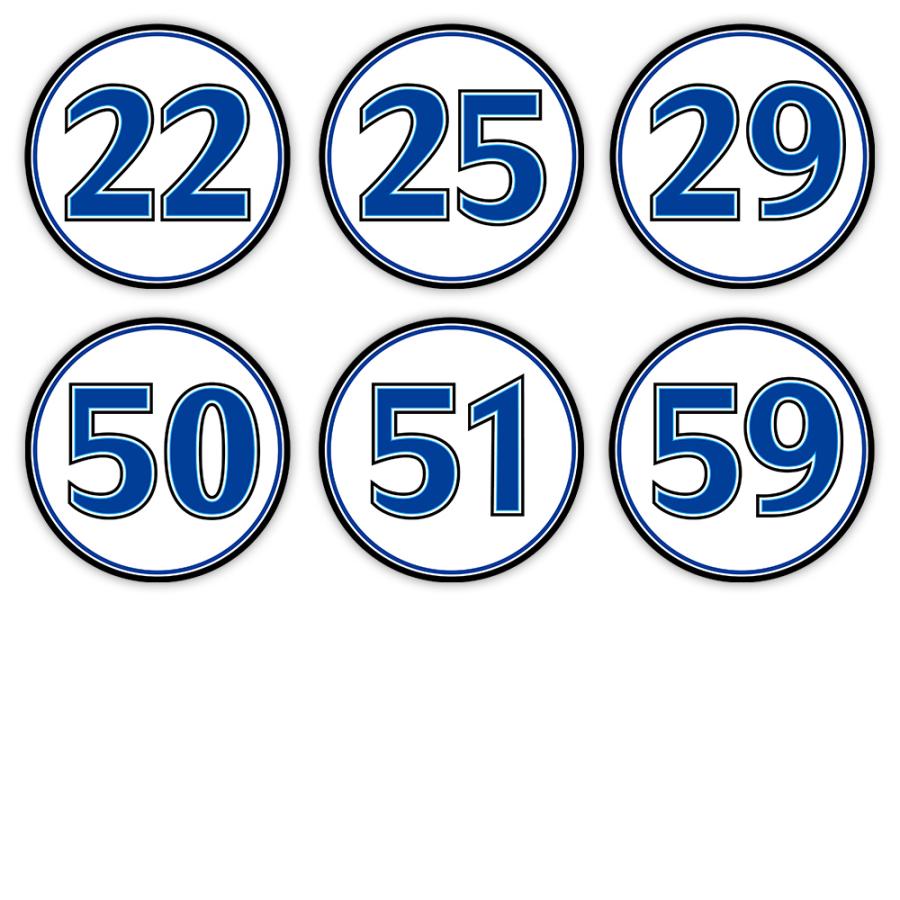 T0112】プロ野球背番号ステッカー 横浜DeNAベイスターズ風 セ・リーグ