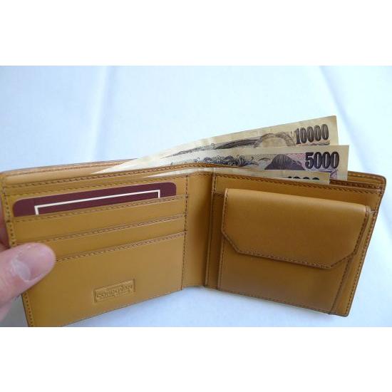 コードバン メンズ サイフ 二つ折り財布（小銭入れ付き）　ブラウン　サイフ　ウォレット　馬革　CORDOVAN  （送料・代引無料） |  | 03