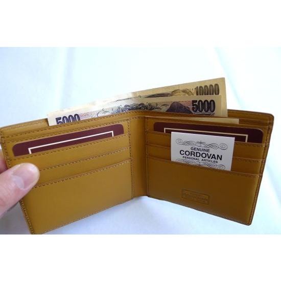 コードバン メンズ サイフ 二つ折り財布（小銭入れ無し） ブラウン サイフ ウォレット 馬革 CORDOVAN  （送料・代引無料） |  | 03