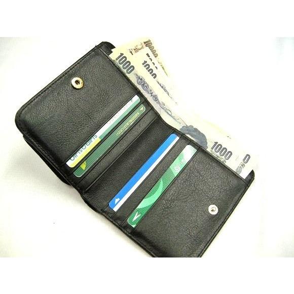 印伝 二つ折り財布（ボックス型小銭入れ付き） トンボ柄 ホワイト 鹿革 いんでん |  | 03