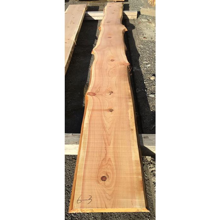 国産桧 耳付き無垢板 節あり 4000×40×350ミリ NO.6-3【全国配送不可
