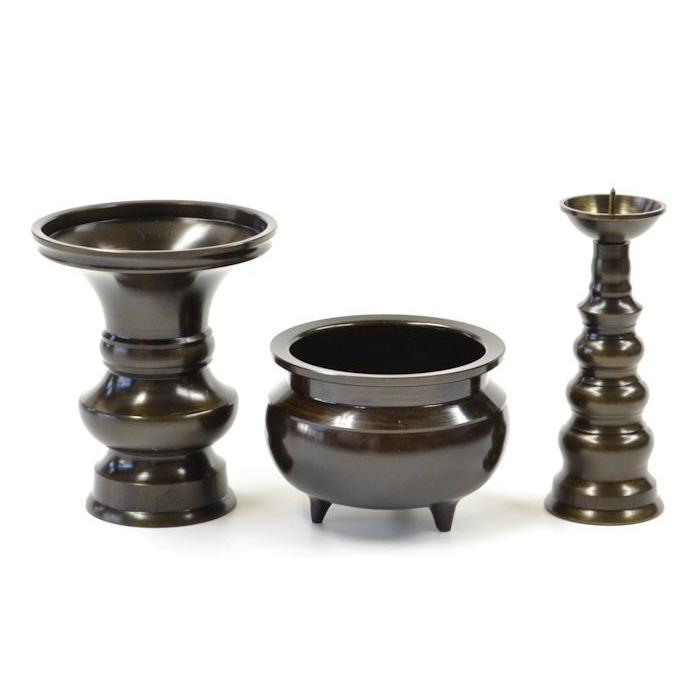 仏具 三具足  京色 Sサイズ 仏具 セット 3点セット お盆 お彼岸
