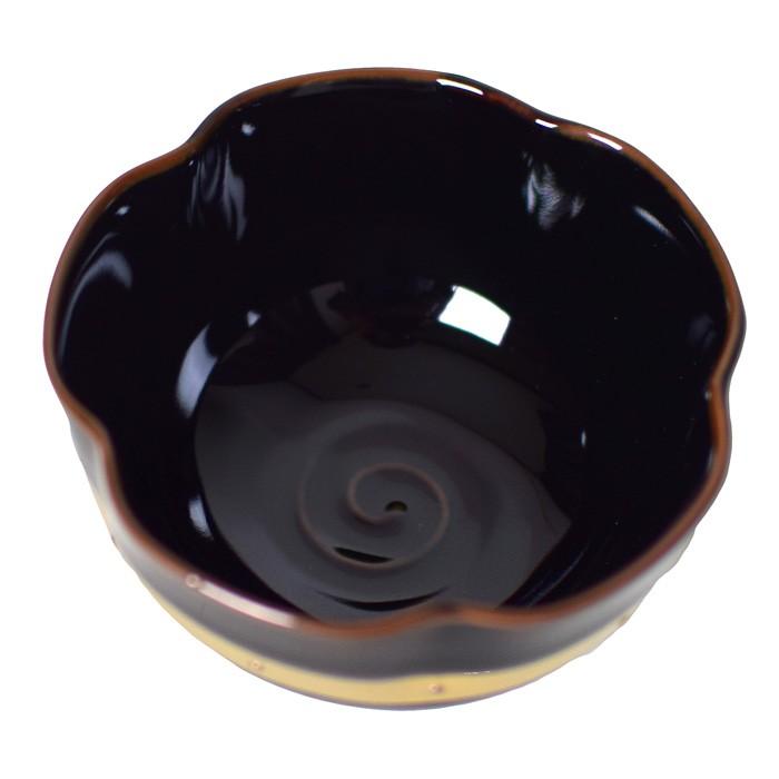 有田焼 仏具 5点 セット 遊器浪漫 黒 金ライン 花立 火立 香炉 茶湯器