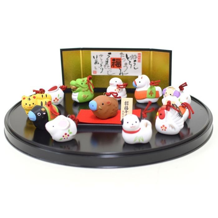 干支 置物 亥 十二支飾り 薬師窯 錦彩招福寿々十二支飾り (大) 2019年