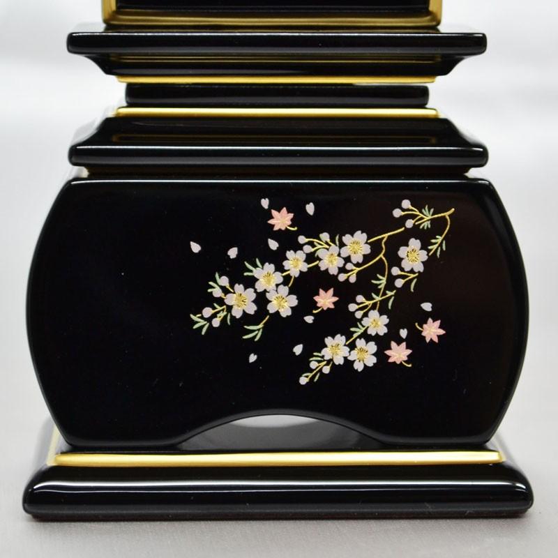 位牌 モダン おしゃれ 塗り位牌 優雅 風桜 3寸_1