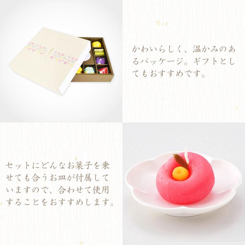 ローソク ろうそく 贈答用 ギフト 仏壇 和菓子づくし 箱入り 皿セット