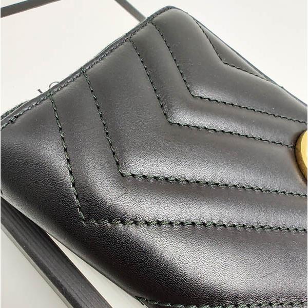 GUCCI（グッチ） 中古品 GGマーモント ラウンドファスナー ブラック