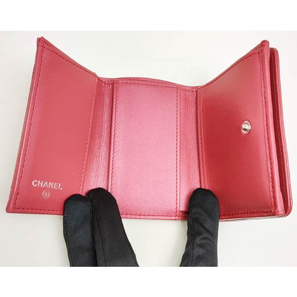 CHANEL カメリア　折り財布　ピンク　ジャンク CAMELIA シャネル 財布 レディース カメリア 三つ折り財布 コンパクト