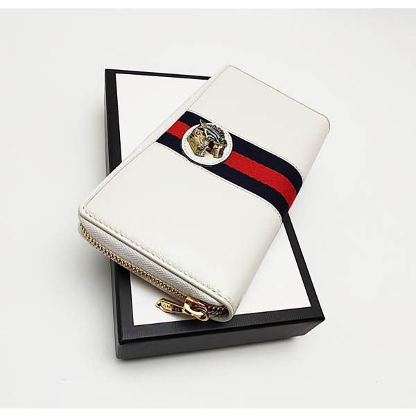 GUCCI 中古良品 グッチ ラジャ ラウンドファスナー長財布 タイガー 