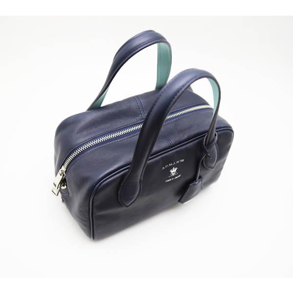中古品　A.D.M.J　ボストンバッグ　ロサンゼルス　カーフレザー　ネイビー　ショルダーバッグ　2WAY　21WS01021の画像