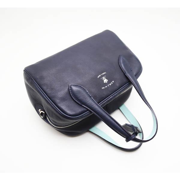 中古品　A.D.M.J　ボストンバッグ　ロサンゼルス　カーフレザー　ネイビー　ショルダーバッグ　2WAY　21WS01021の画像