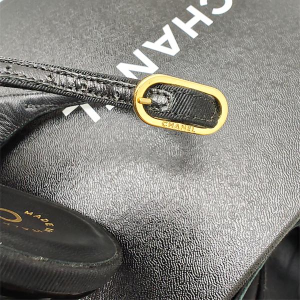 CHANEL 中古品 シャネル パンプス ココマーク レザー ブラック ヒール 