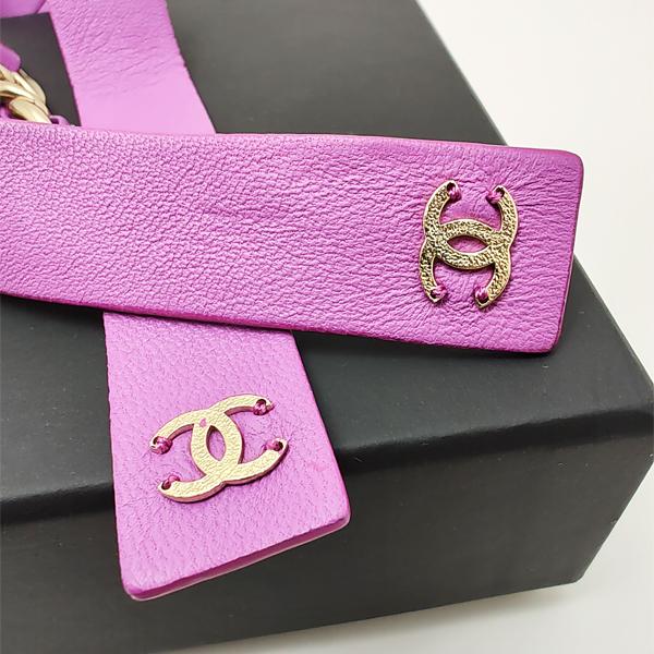 CHANEL 新品 シャネル リボンベルト ココマーク ピンク カーフ CHANEL 新品 シャネル リボンベルト ココマーク ピンク カーフ
