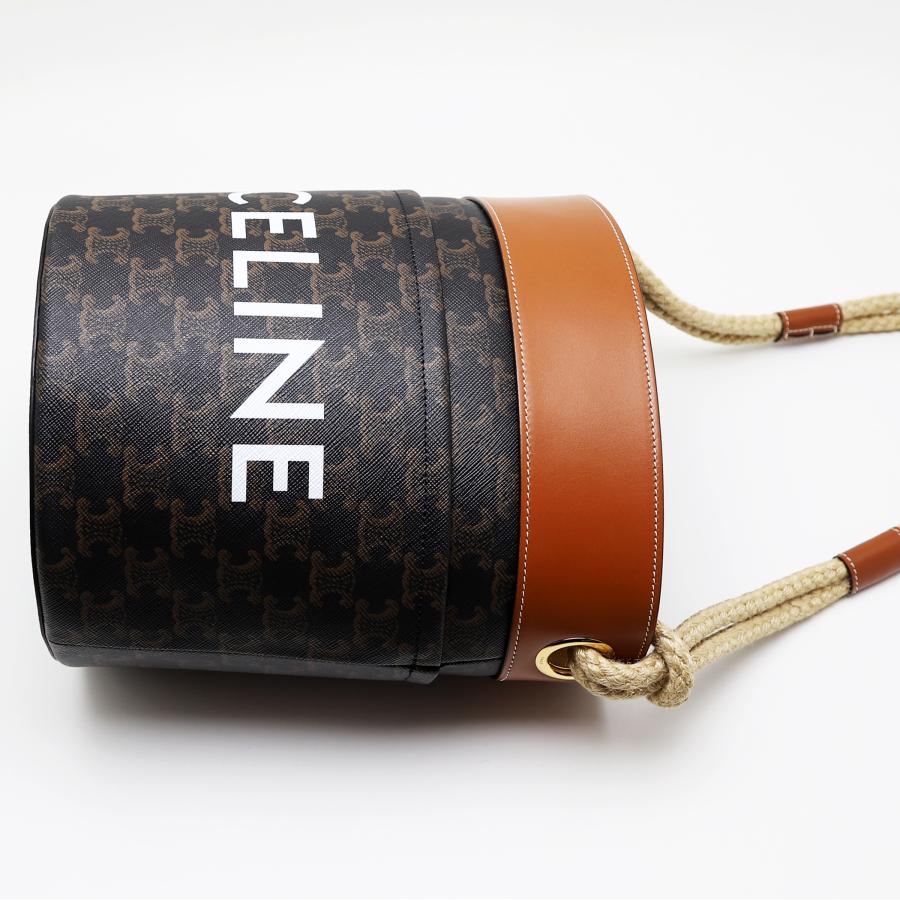 TRIOMPHE 中古良品 セリーヌ バケットバッグ トリオンフキャンバス