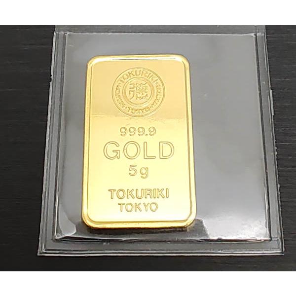 中古品 K24 インゴット 徳力 5.0g 999.9 金 ゴールド フォーナイン