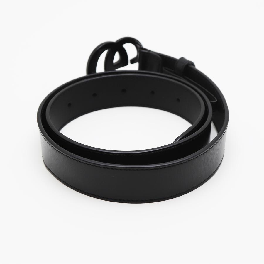 【未使用品】GUCCI GGマーモント　スリムベルト GUCCI（グッチ） 中古品 GGマーモント スリムベルト ブラック レザー