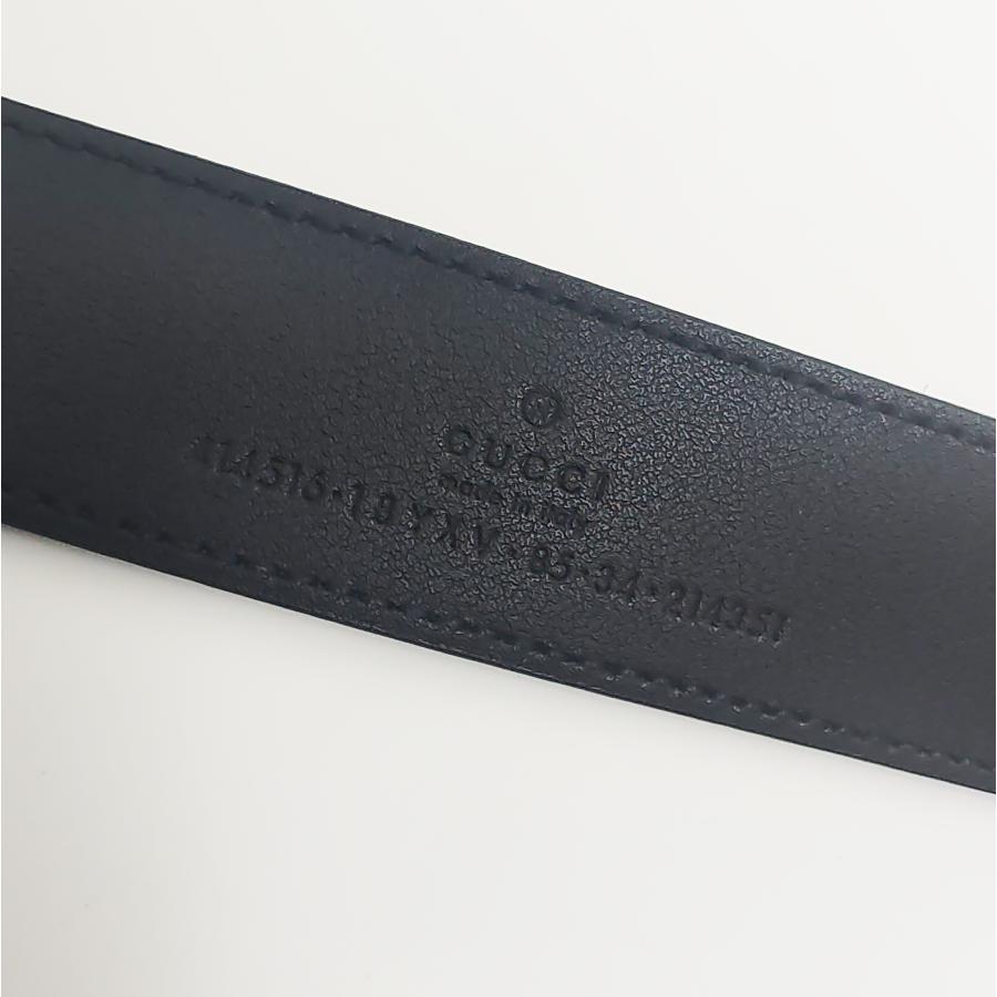 GUCCI（グッチ） 中古品 GGマーモント スリムベルト ブラック レザー