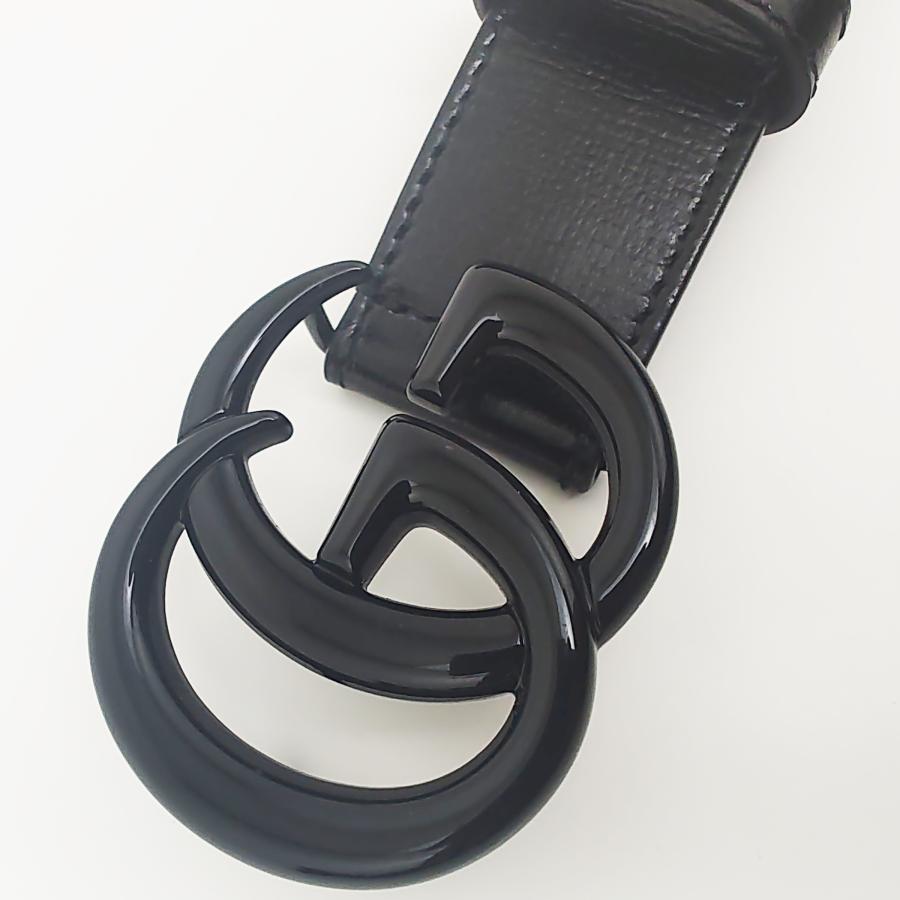 【未使用品】GUCCI GGマーモント　スリムベルト 中古・古着通販】GUCCI (グッチ) GGマーモント レザーベルト ブラック