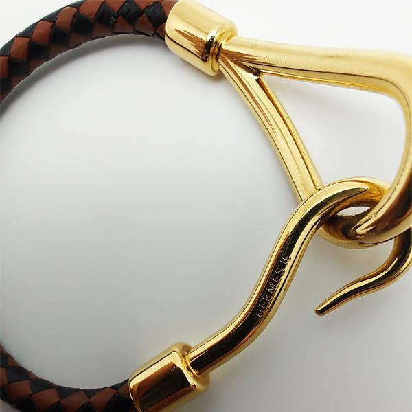 HERMES エルメス ジャンボ　編み込み　レザーバングル　ブレスレット箱無 HERMES エルメス ジャンボ 編み込み レザーバングル