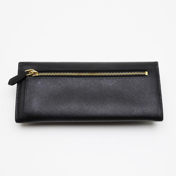 PRADA 中古品 プラダ 二つ折り長財布 ブラック サフィアーノ ダブル  
