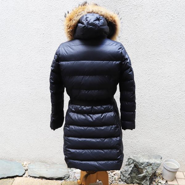 中古品 モンクレール ダウンコート ティヌブ ロング ネイビー リアル 