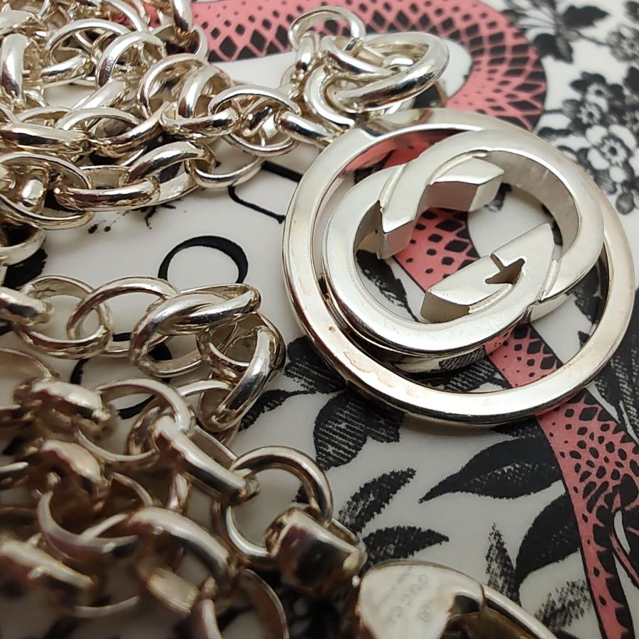 GUCCI 中古品 グッチ ドッピアG ネックレス GGロゴ シルバー