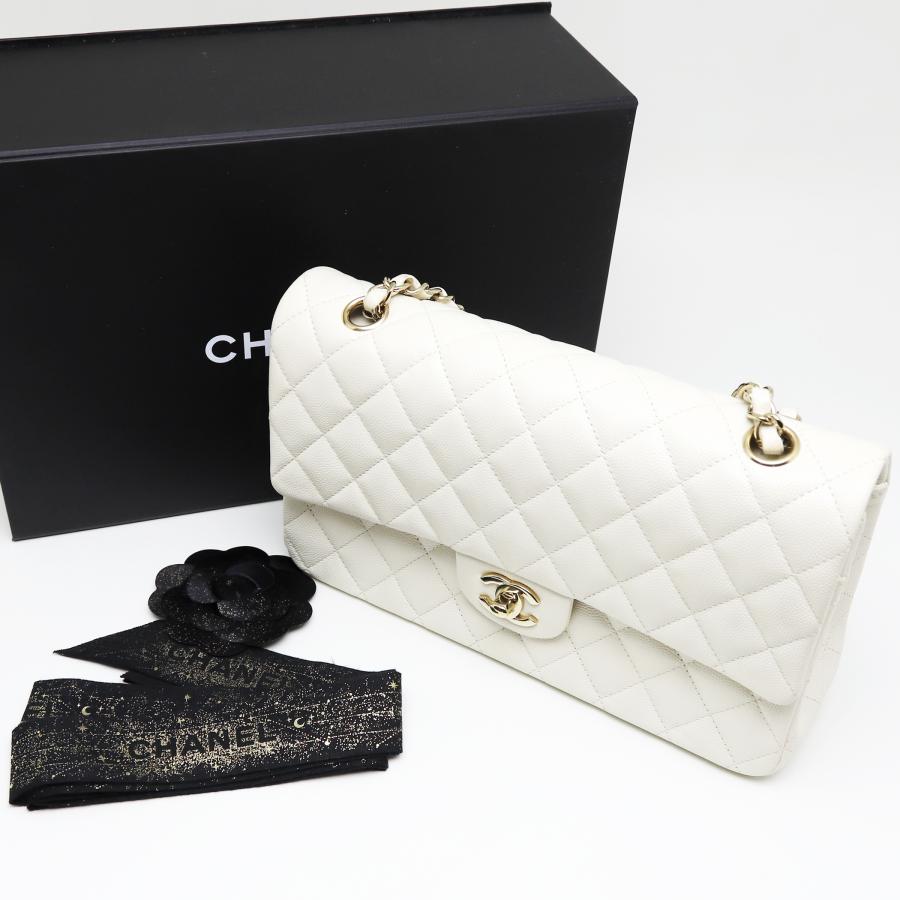 シャネル CHANEL マトラッセ 25 Wフラップ チェーン ショルダーバッグ キャビアスキン A01112 ベージュ シルバー金具 ココマーク 8番台 レディース【中古】 シャネル CHANEL マトラッセ25 A01112 ベージュ ゴールド金具 キャビア