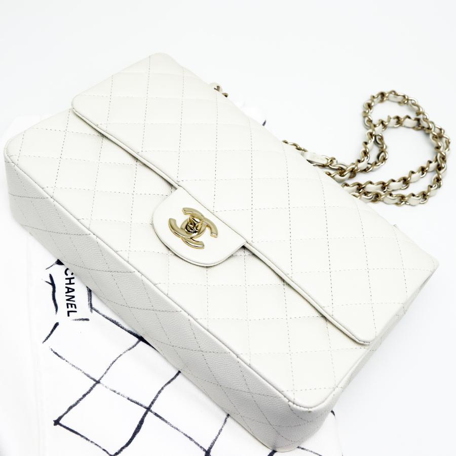 シャネル CHANEL マトラッセ 25 Wフラップ チェーン ショルダーバッグ キャビアスキン A01112 ベージュ シルバー金具 ココマーク 8番台 レディース【中古】 キャビアスキン 中古品 シャネル マトラッセ25 Wフラップ チェーン