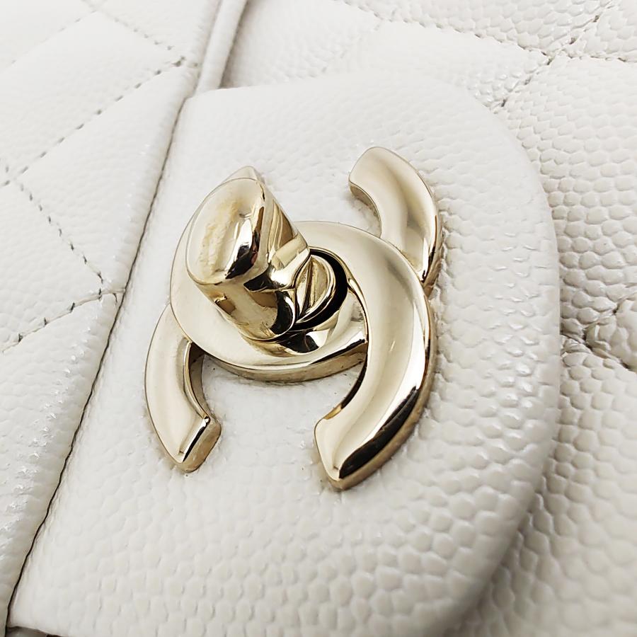 シャネル CHANEL マトラッセ 25 Wフラップ チェーン ショルダーバッグ キャビアスキン A01112 ベージュ シルバー金具 ココマーク 8番台 レディース【中古】 マトラッセ シャネル CHANEL 25 Wフラップ チェーン ショルダーバッグ